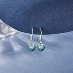 Heart Turquoise Drop Earrings