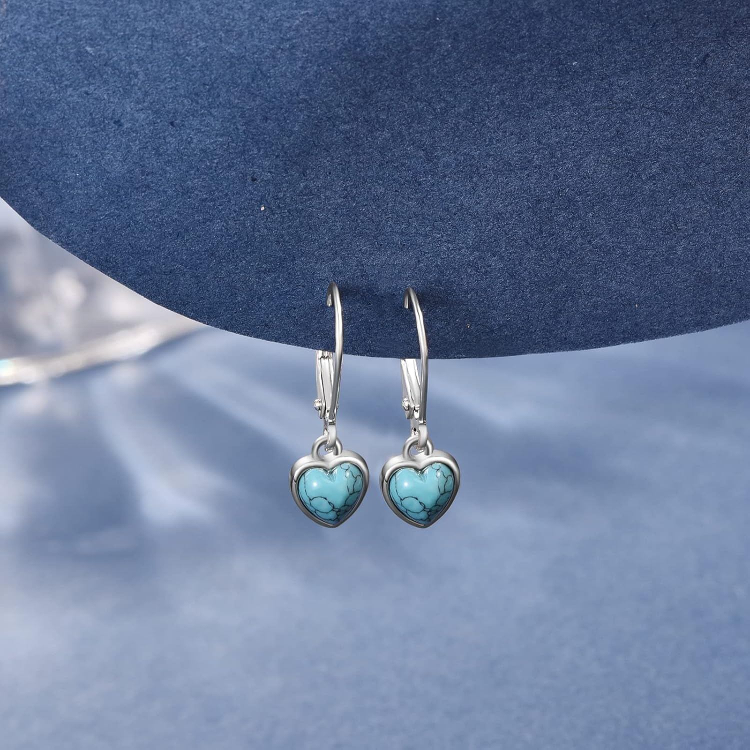 Heart Turquoise Drop Earrings