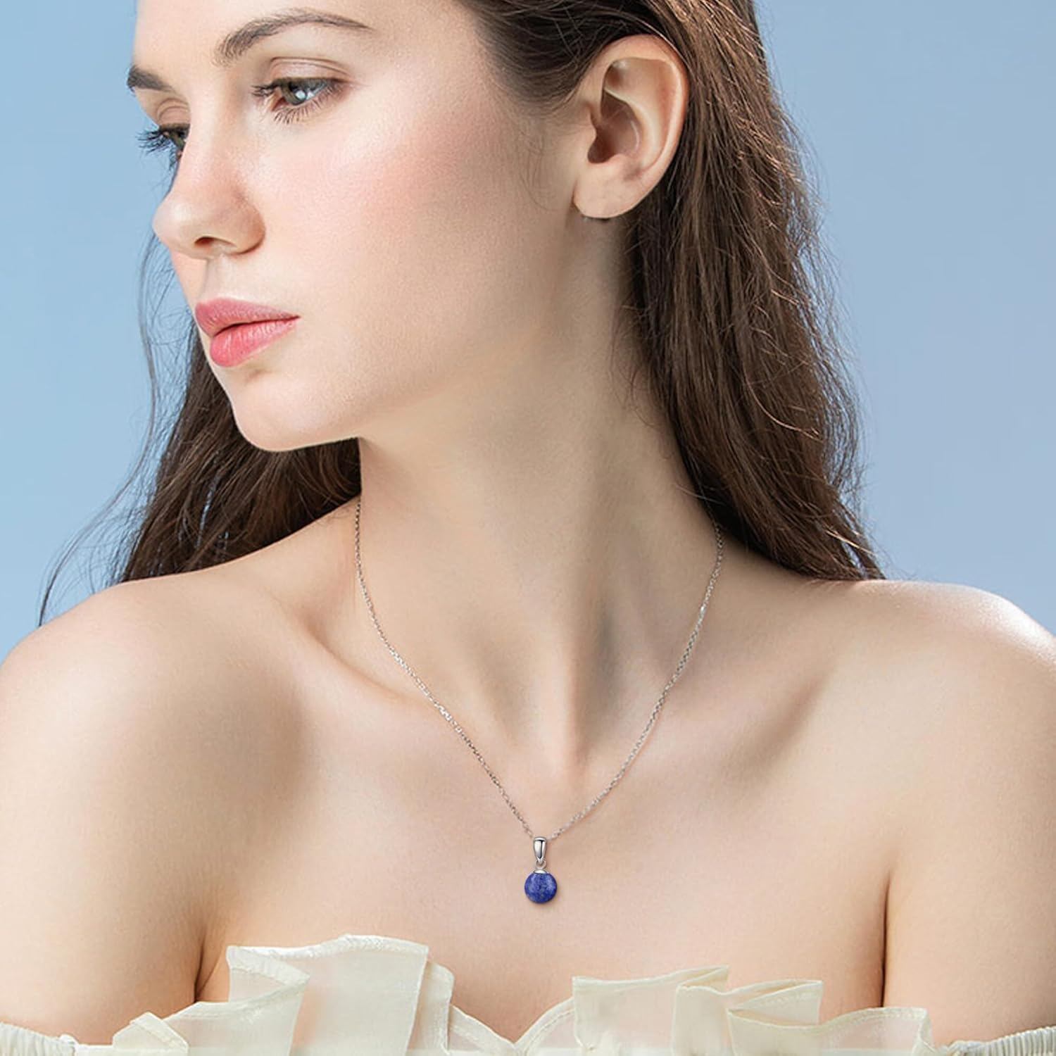 Larimar Sphere Pendant Necklace