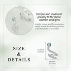 Sterling Silver Snake Stud Earrings with Green Eyes – Cubic Zirconia