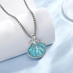 Seashell Photo Locket Pendant Necklace