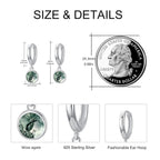 Green Tree Charm Hoop Earrings