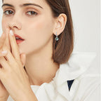Green Tree Charm Hoop Earrings