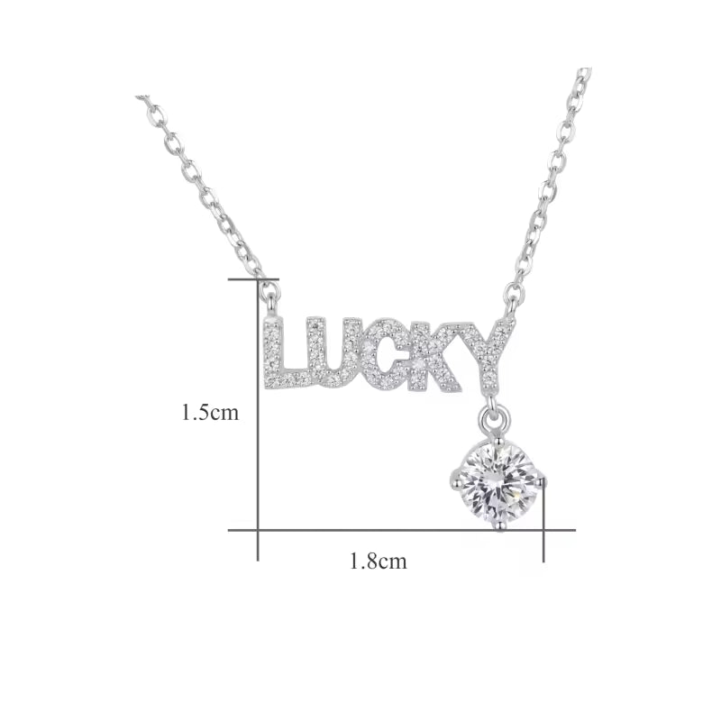 Sterling Silver Lucky Moissanite Necklace