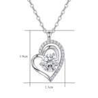 Sterling Silver Swirling Heart Moissanite Necklace