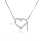 Sterling Silver Moissanite Heart Pendant Necklace – Polished Romantic Jewellery Gift