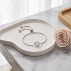 Sterling Silver Moissanite Halo Bracelet