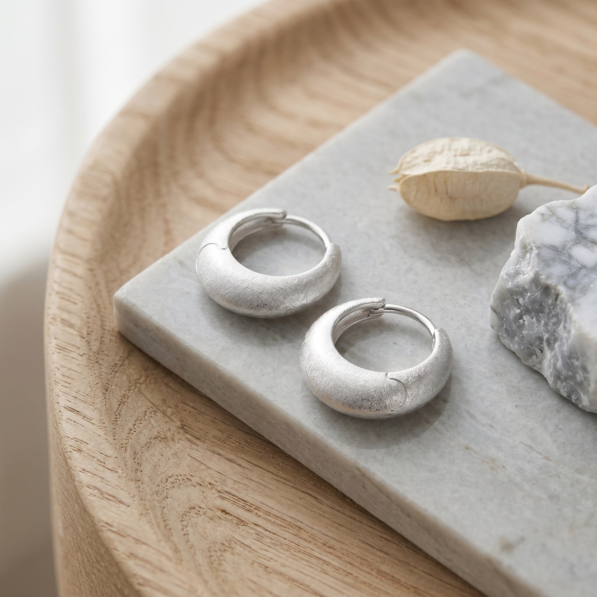 Textured  Hoop Earring