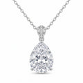 Sterling Silver Pear-Cut Cubic Zirconia Pendant Necklace