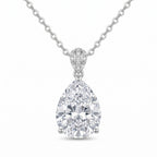 Sterling Silver Pear-Cut Cubic Zirconia Pendant Necklace