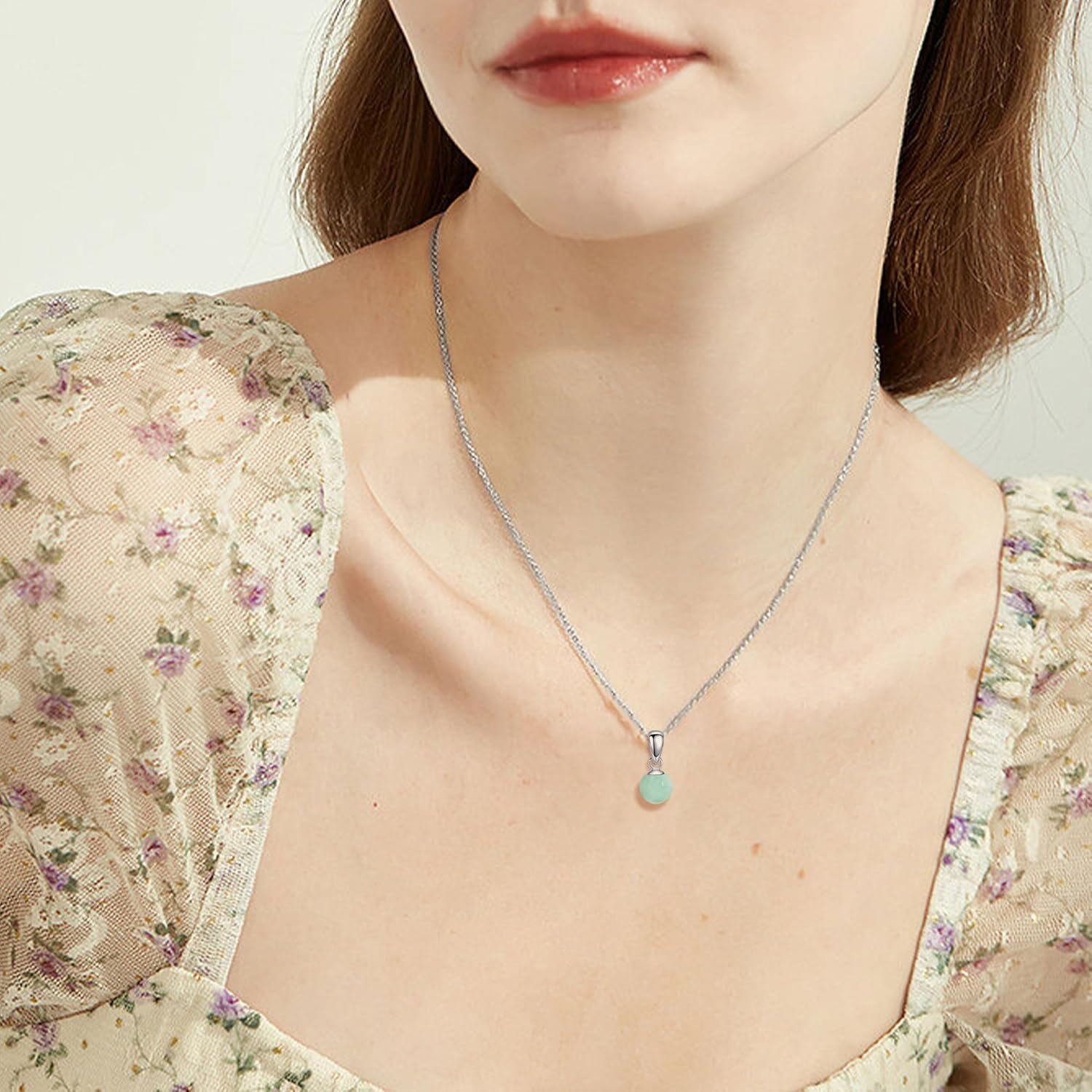Larimar Sphere Pendant Necklace
