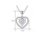 Sterling Silver Heart-Cut Moissanite Halo Pendant Necklace