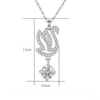 Sterling Silver Swan Moissanite Pendant Necklace