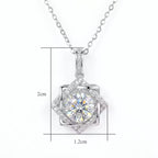 Sterling Silver Geometric Star Halo Necklace