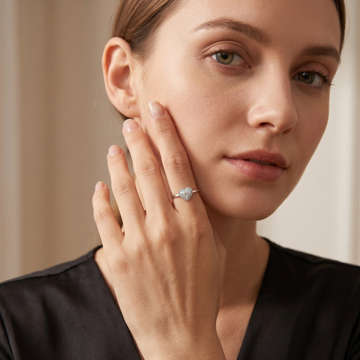Sterling Silver Adjustable Heart Ring