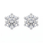Sterling Silver Solitaire Moissanite Stud Earrings