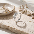 Sterling Silver Sunburst Adjustable Ring