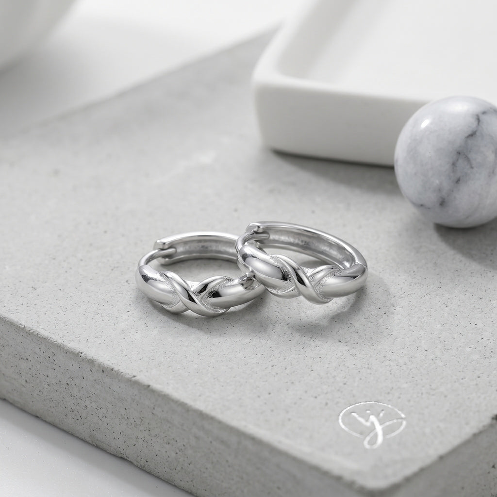 Delicate  Twist Knot Hoop Earring