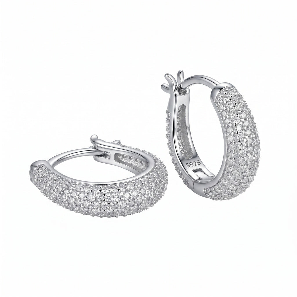 Cubic Zirconia Huggie Hoop Earring