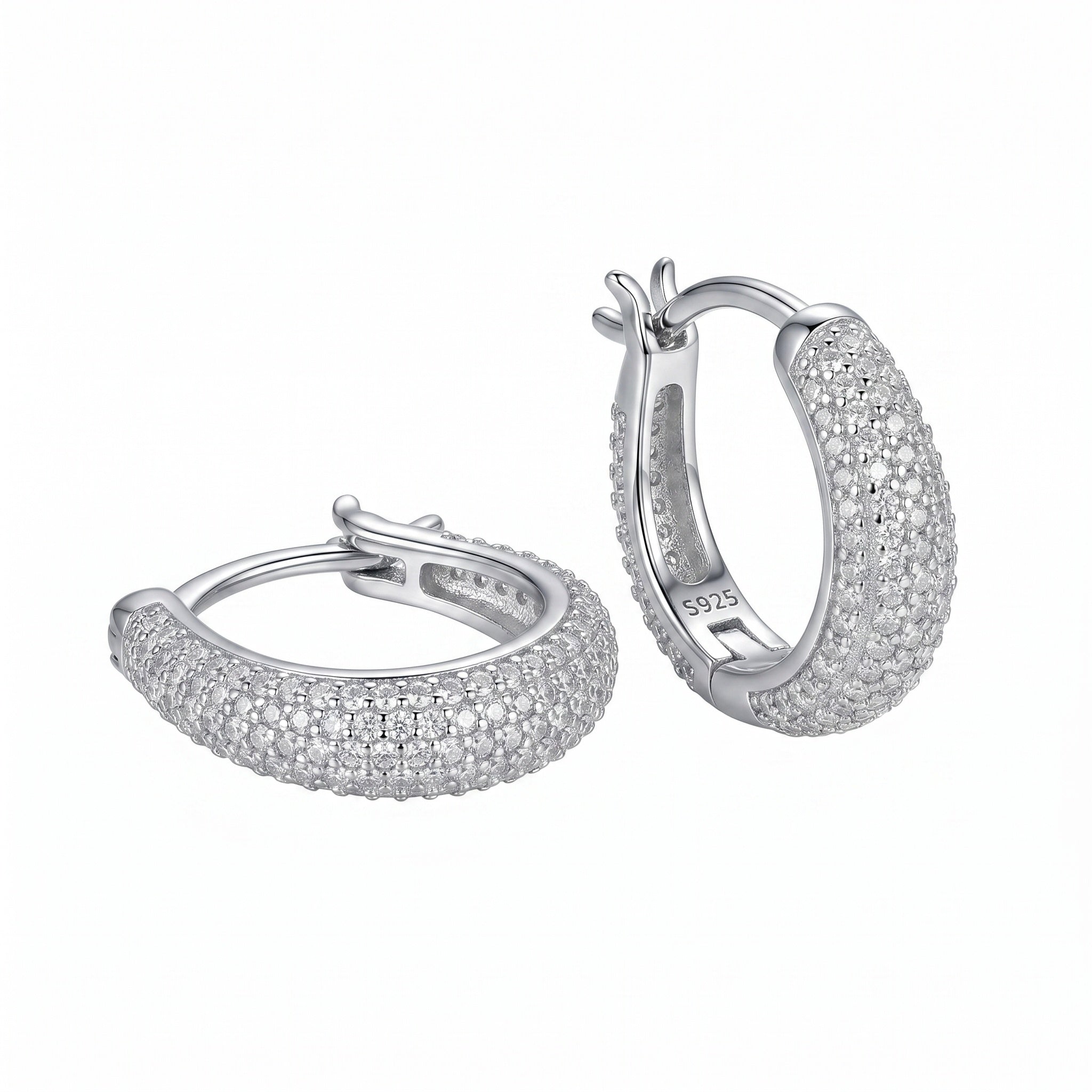 Cubic Zirconia Huggie Hoop Earring