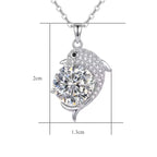 Sterling Silver Dolphin Moissanite Necklace