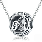 Sterling Silver Vintage Script Initial Letter Charm Bead