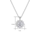 Sterling Silver Moissanite Snowflake Pendant Necklace