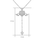 Sterling Silver Angel Wings Lariat Necklace