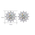 Sterling Silver Moissanite Flower Cluster Stud Earrings