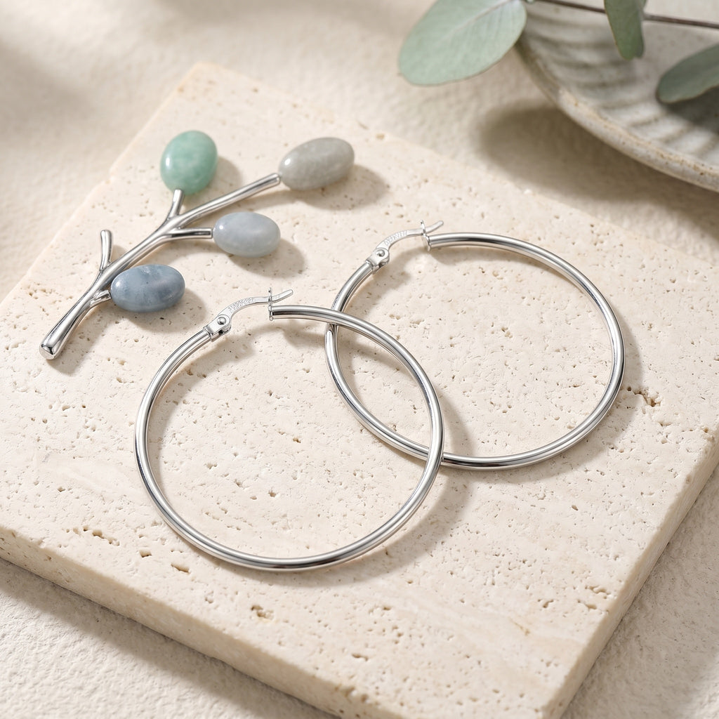 Classic  Hoop Earring with Click-Top Closure