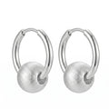Elegant Gilded Huggie Hoop Earrings with Textured Sphere Charm