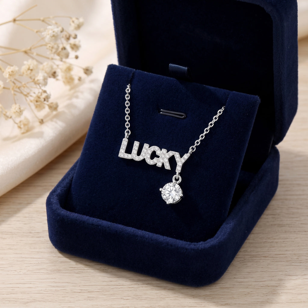 Sterling Silver Lucky Moissanite Necklace