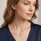 Sterling Silver Geometric Star Halo Necklace