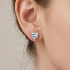 Heart-Shaped CZ Stud Earring
