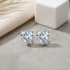 Heart-Shaped CZ Stud Earring