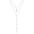 Layered CZ Teardrop Adjustable Necklace