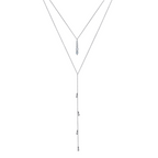Layered CZ Teardrop Adjustable Necklace
