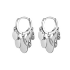 Sterling Silver Coin Disc Drop Earrings