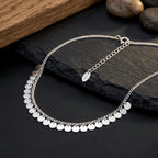 Sterling Silver Disc Fringe Necklace