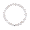 Freshwater Pearl and Sterling Silver Stretch Bracelet
