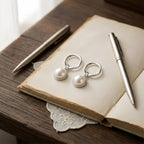 Elegant Pearl Hoop Drop Earrings