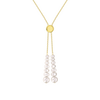 Elegant Pearl Droplet Lariat Necklace