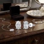 Sterling Silver Oval-Cut Cubic Zirconia Stud Earrings