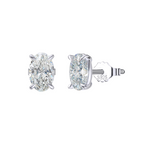 Sterling Silver Oval-Cut Cubic Zirconia Stud Earrings