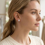 Sterling Silver Oval-Cut Cubic Zirconia Stud Earrings