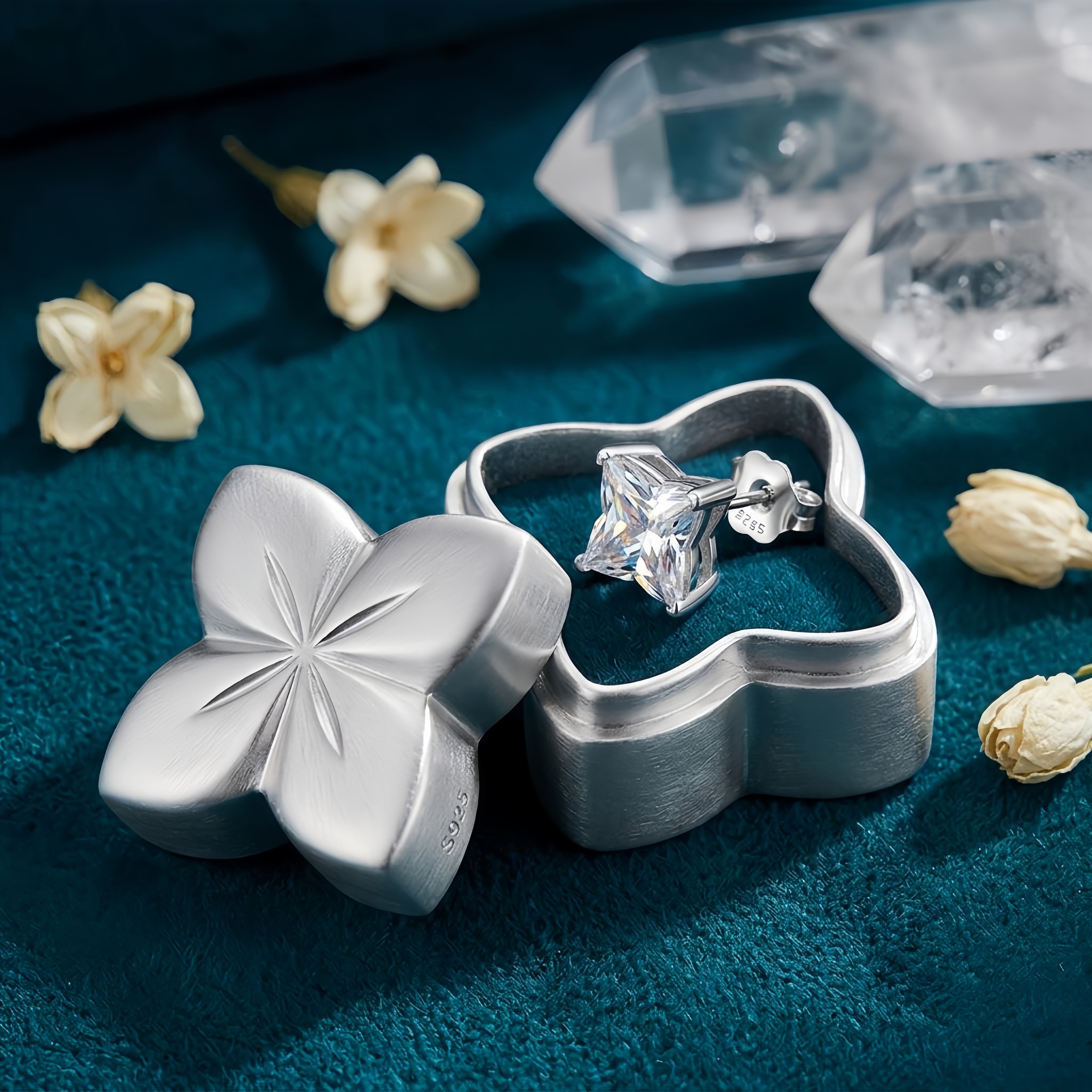 Elegant Square-Cut CZ Stud Earrings