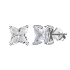Elegant Square-Cut CZ Stud Earrings