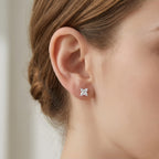 Elegant Square-Cut CZ Stud Earrings