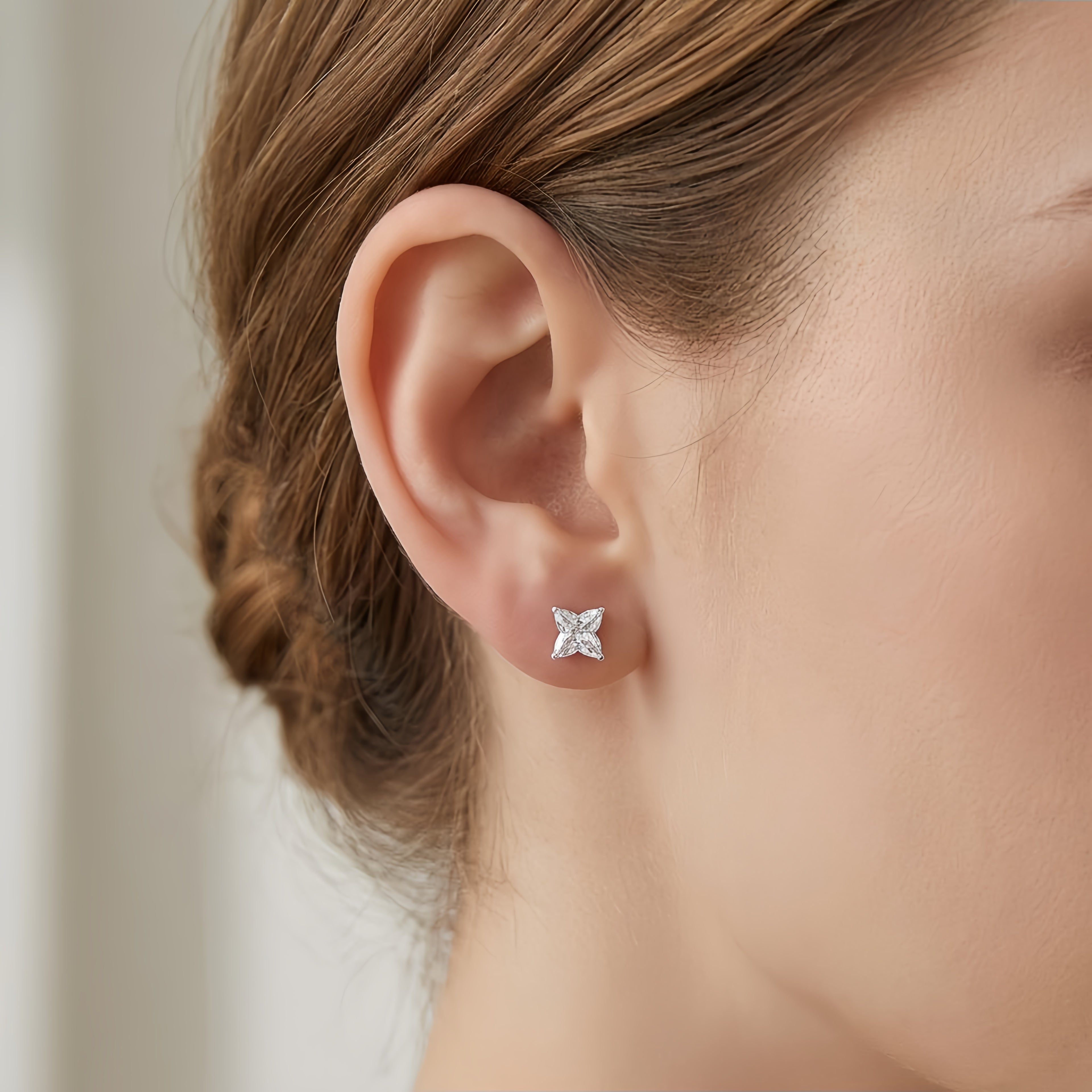 Elegant Square-Cut CZ Stud Earrings