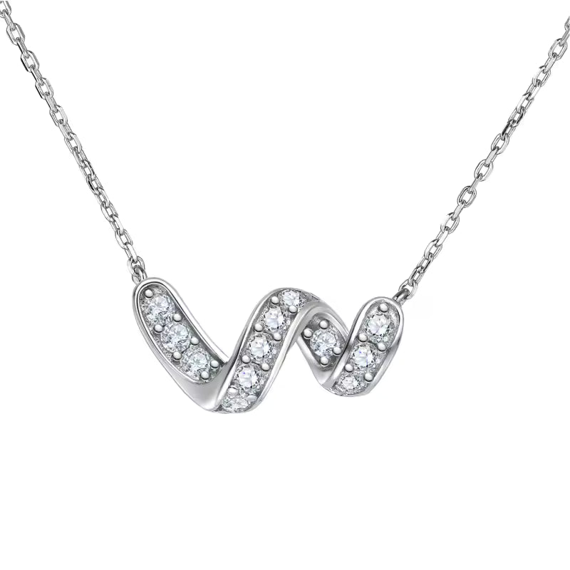 Rustic Diamond Letter Pendant Necklace
